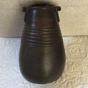 EUC Brown Black Green Red Rustic Ceramic Vase (Pier 1)